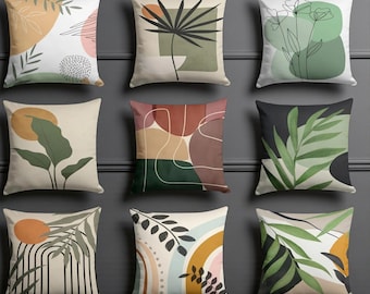 Housse de coussin abstraite, taie d'oreiller abstraite bohème, oreillers d'art abstrait, housse de coussin minimaliste, taies d'oreiller décoratives