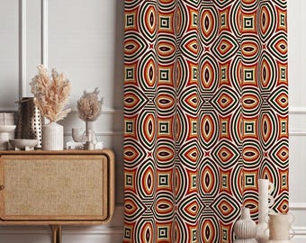 ミッドセンチュリーモダンカーテン、ファンキーレトロカーテンパネル