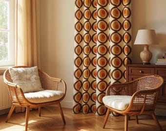 レトロカーテン、ミッドセンチュリーモダンカーテン、レトロ