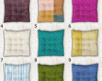 Modern Boho Tie-On Chair Pads, Colorful Seat Cushions, Cozy Chair Pillows, Patterned Dining Chair Cushions, Washable Chair Pads