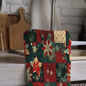 Panos de prato de Natal, pano de prato de Natal, toalha de decoração de cozinha de Natal, toalha de mão de cozinha de azevinho, pano de prato de decoração de cozinha de Natal