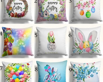 Easter Pillow Covers, Easter Eggs Pillowcase, Colorful  Happy Easter Throw Pillow Cover, Decorative Easter Cushion Cover, Gift for Easter