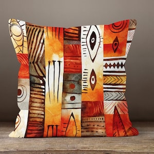 Fundas de almohada africanas de colores, funda de almohada de tiro auténtica, funda de almohada africana, funda de cojín con estampado digital africano, funda de almohada étnica 8