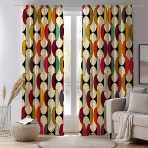Mid Century Modern Curtain Panels, Retro Curtains, Mcm Curtain ...