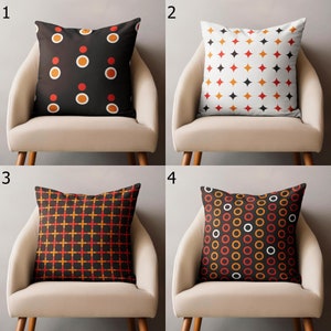 Mid Century Pillow Covers, Retro Geometric Throw Pillow Cover, 70s Abstract Cushion Cover, Mcm Pillowcase, Geometric Circles Pillow Cover