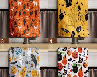 Halloween Kitchen Towels, Trick or Treat Hand Towels, Pumpkin Ghost Witch Towels, Spooky Fall Dish Towels, Halloween Kitchen Decor