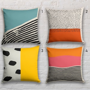 Retro Pillow Cover, Colorful 70s Pillow Covers, MCM Pillow Case, Mid Century Modern Cushion Cover, Retro Vintage 70s Pillow Covers