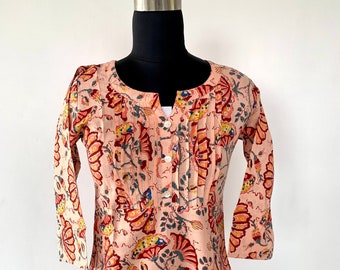 Hand block print cotton tunic