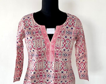 Hand block print cotton tunic