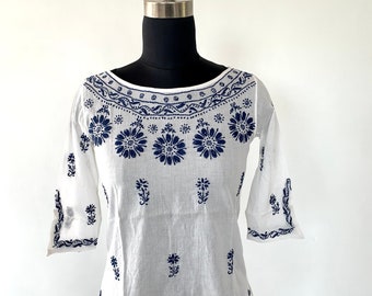 Womens embroidered cotton tunic