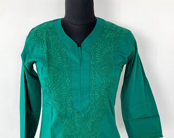 Womens embroidered cotton tunic
