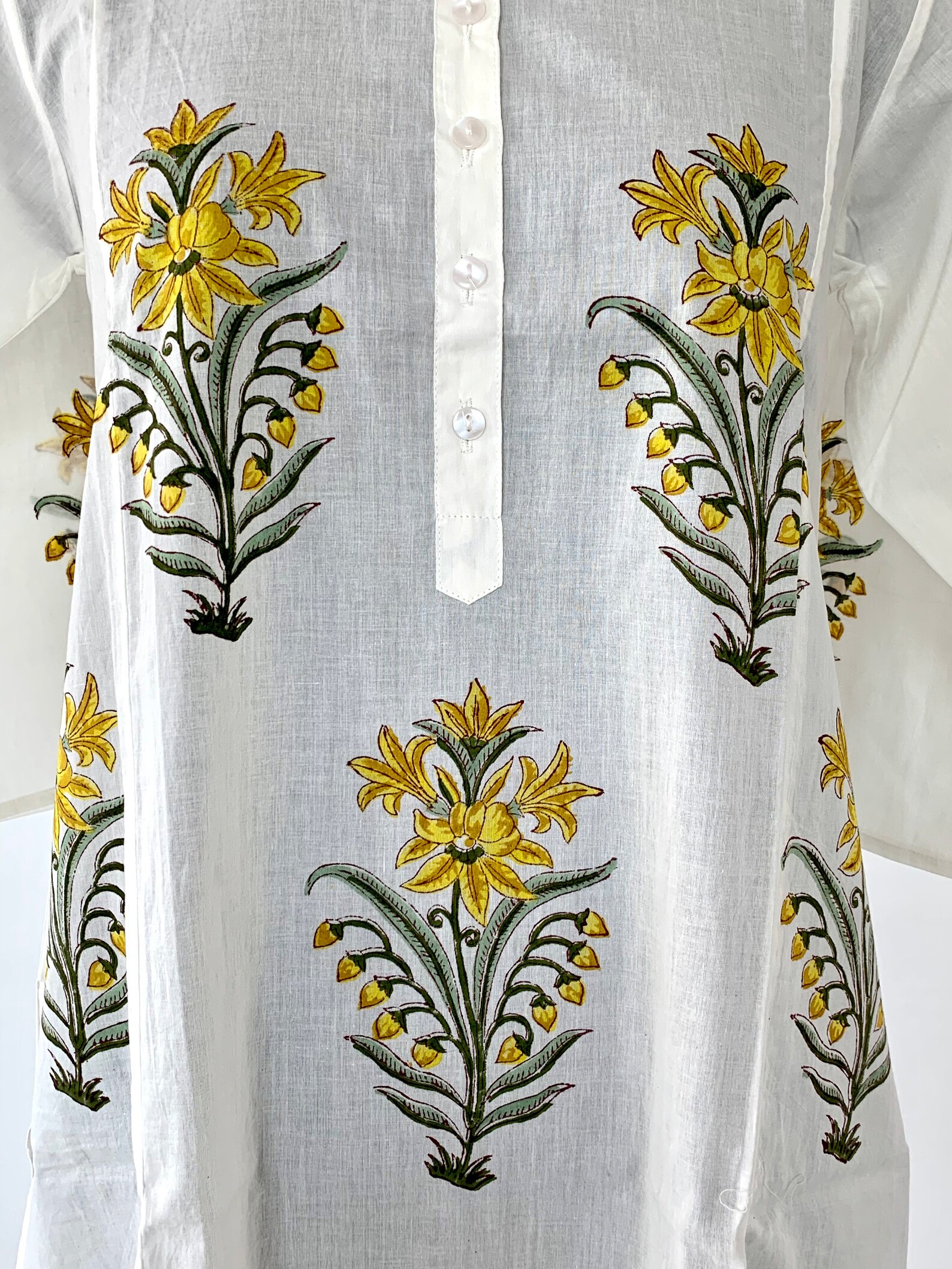 Sunshine Yellow Hand Block Print Tunic