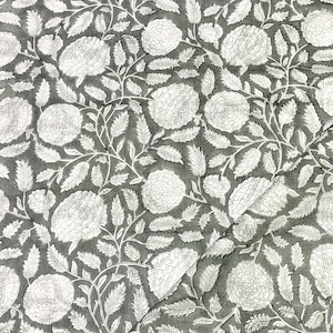 Hand block print cotton fabric, Hand block print cotton loose fabric by yard, Floral print cotton fabric