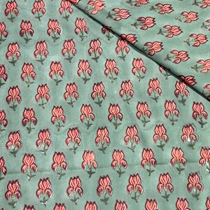 Hand block print cotton fabric, Hand block print cotton loose fabric by yard, Floral print cotton fabric