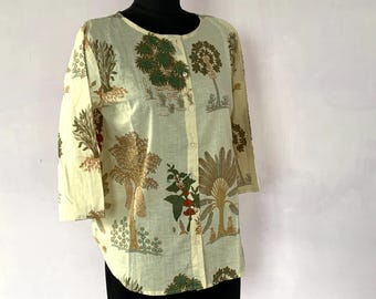 Womens Cotton shirt, printed cotton tunic top, Cotton Tunic, cotton top, printed cotton tunic,jaipuri tunic,cotton kurta, short top tunic