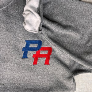 Puerto Rico Embroidered Unisex Crewneck Sweater, PR Long Sleeve, Boricua, Puerto Rico
