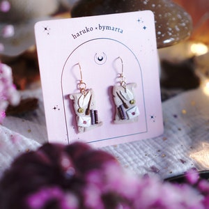 Polymer Clay/Harry Potter Earrings/Hogwarts Jewelry/Handmade/Parchment Earrings/Book Lover Jewelry/Witch Jewelry/Gift Idea