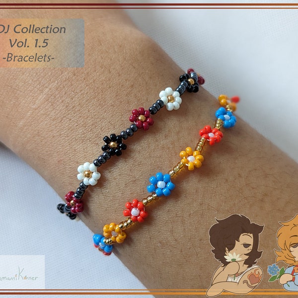 JOSEPH & BARRY | Sunny Day Jack Bracelet | Adjustable Flower Bracelet | Seed Bead Bracelet | Comfort Character Jewelry | SDJ | 100% Handmade