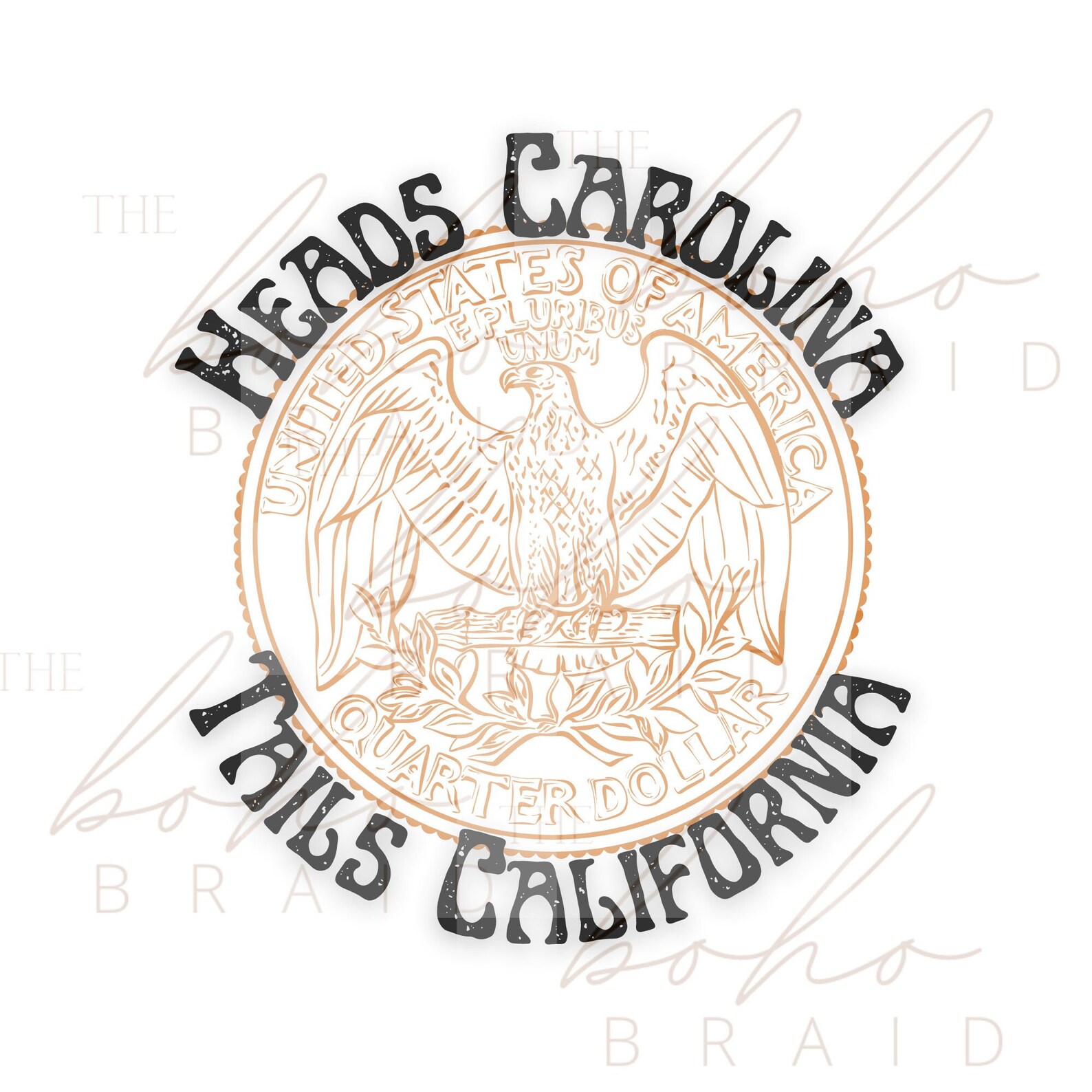 Heads Carolina Tails California Burnt Orange PNG/SVG Etsy