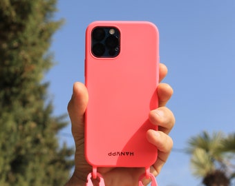 Crossbody iPhone Case: Silicone Cover with Adjustable Nylon Strap