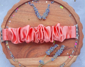 Apple Watch Scrunchie Band | Satin Smart Watch Band | All Series 38mm/40mm/41mm/42mm/44mm/45mm Size |