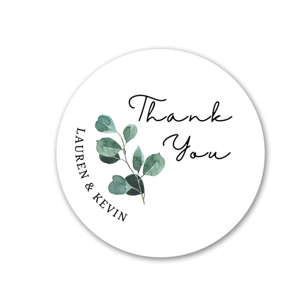 Thank You Labels, Greenery Stickers, Wedding stickers, Favor Stickers, Personalized Labels, Custom Labels, Stickers