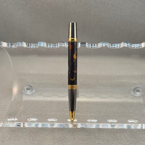 Moonscape Inlay Handcrafted Turned Wood Elegant Sierra Twist Ballpoint Pen