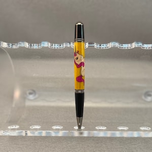 Unicorn Inlay Handcrafted Turned Wood Sierra Twist Ballpoint Pen