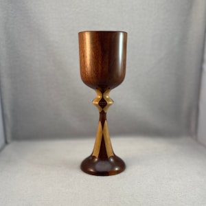 Handcrafted Turned Wood Goblet Walnut & Maple