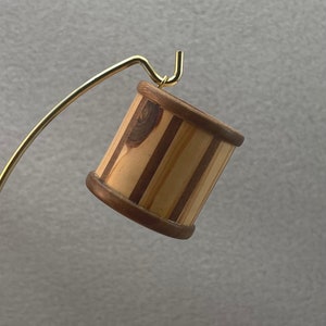 Handcrafted Turned Wood Drum Ornament Pine, Walnut & Maple