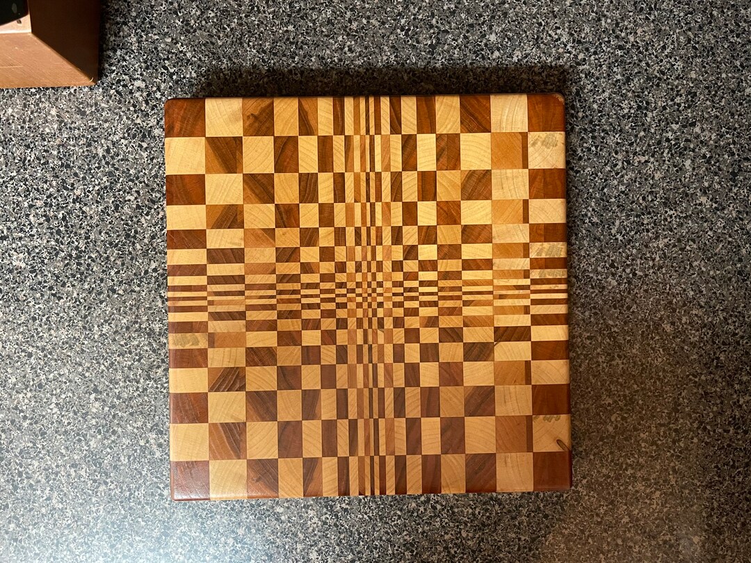 Handcrafted End Grain Wood Cutting Board, Large Etsy
