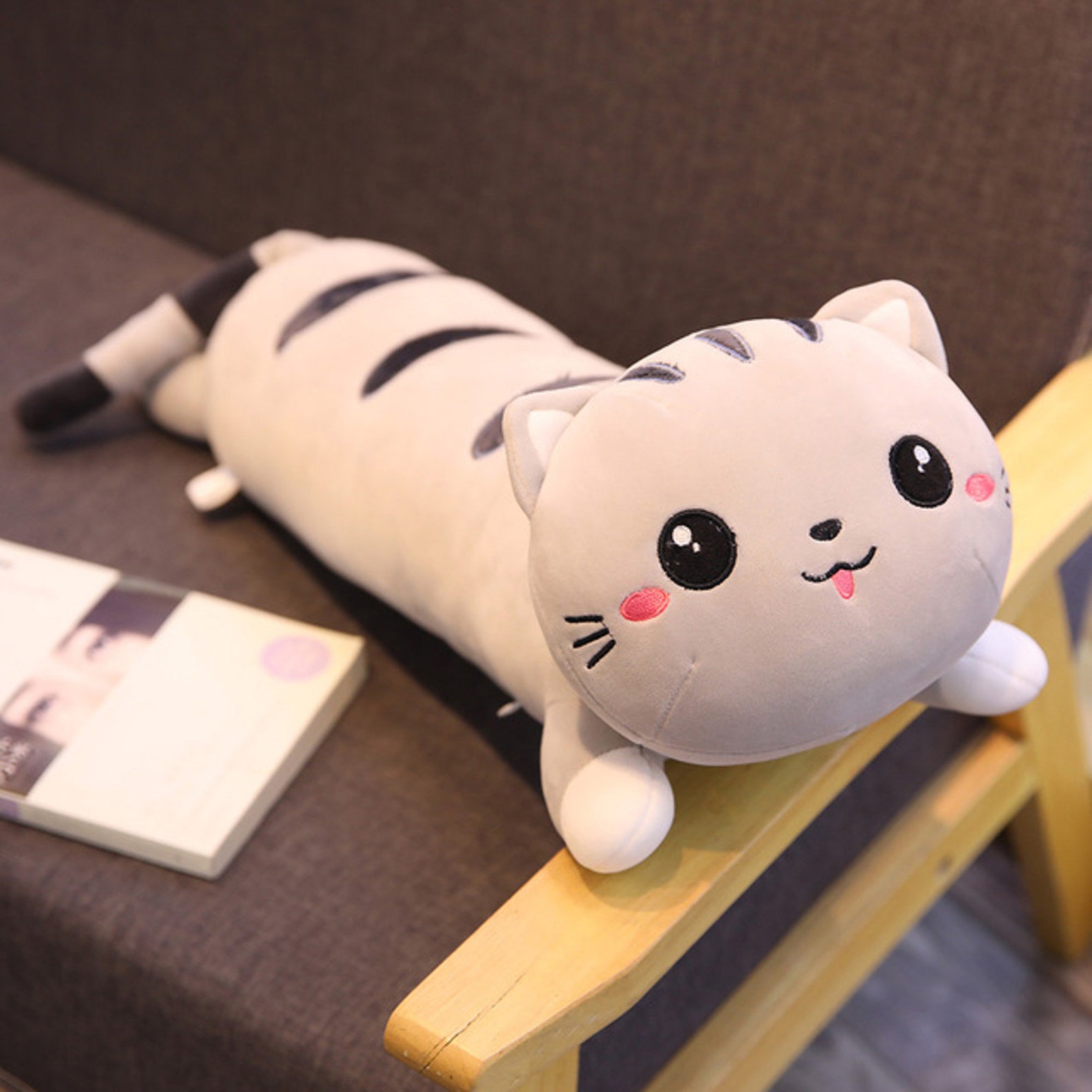 Soft Long Mewaii Cat Pillow Cute Plush Toys Stuffed Nap Etsy