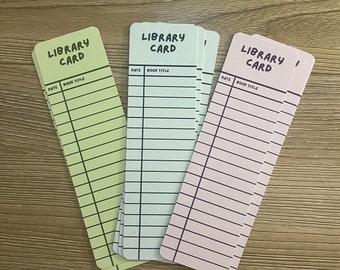 Library Card Bookmarks