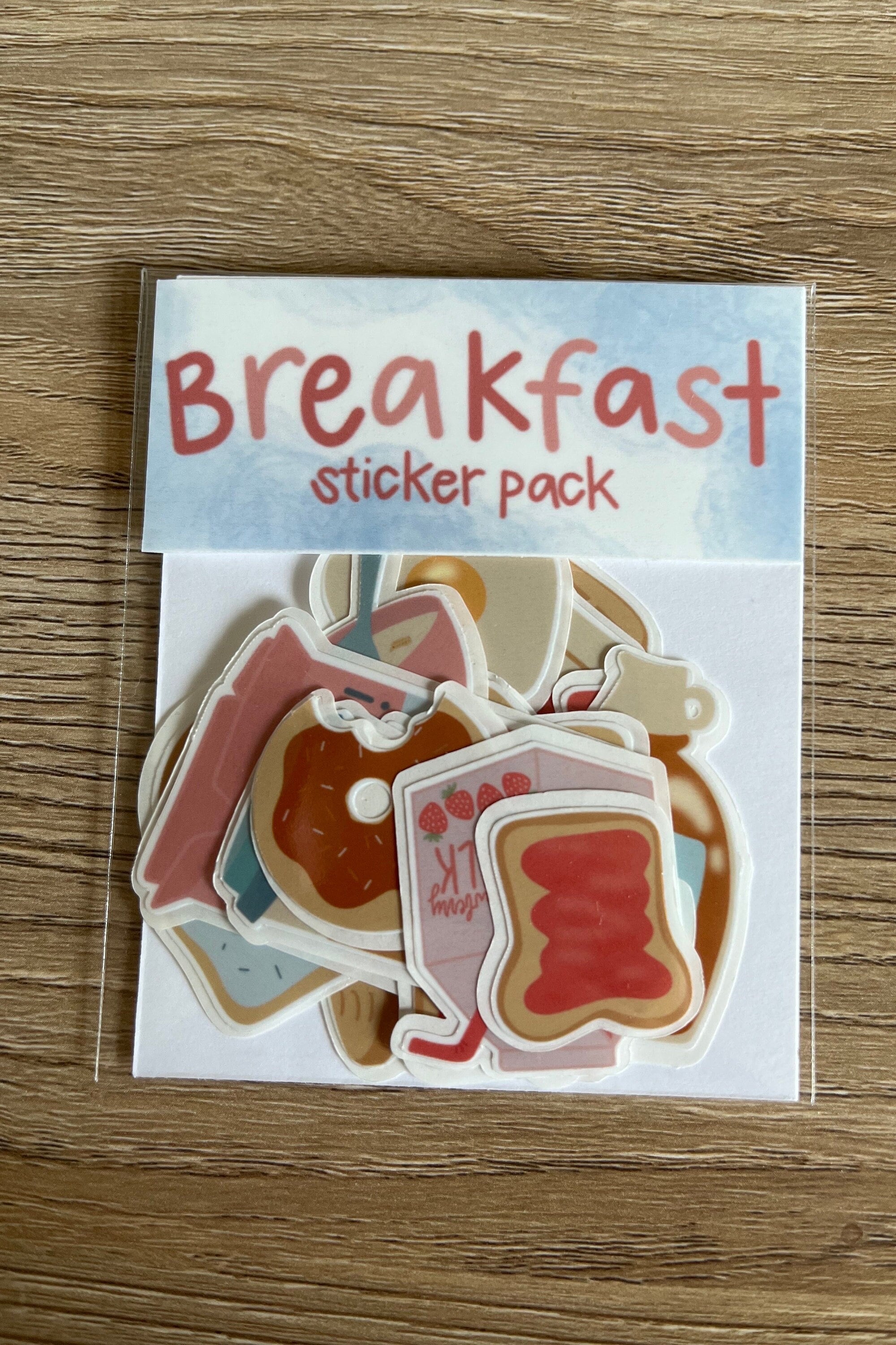 Breakfast Sticker Pack - Etsy