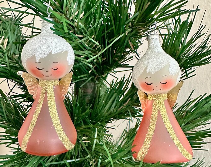 Vintage De Carlini Blown Glass Angel Ornaments – Italian Christmas ...