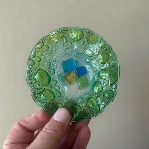 Mid-Century Murano Trinket Dish - Vintage Murano Art Glass - Green Glass Dish - Venetian Glass - A. Dal Borgo Murano Glass