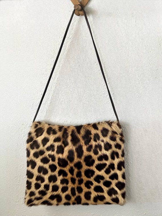 Vintage 1940’s-50’s Leopard Print Real Fur Handbag