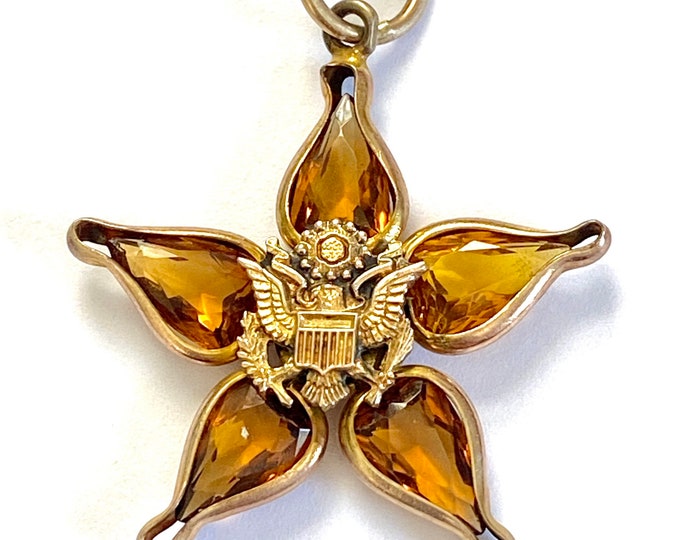 Military Rhinestone Logo Vintage WWII US Army Sweetheart Pendant | General Staff Officer ...