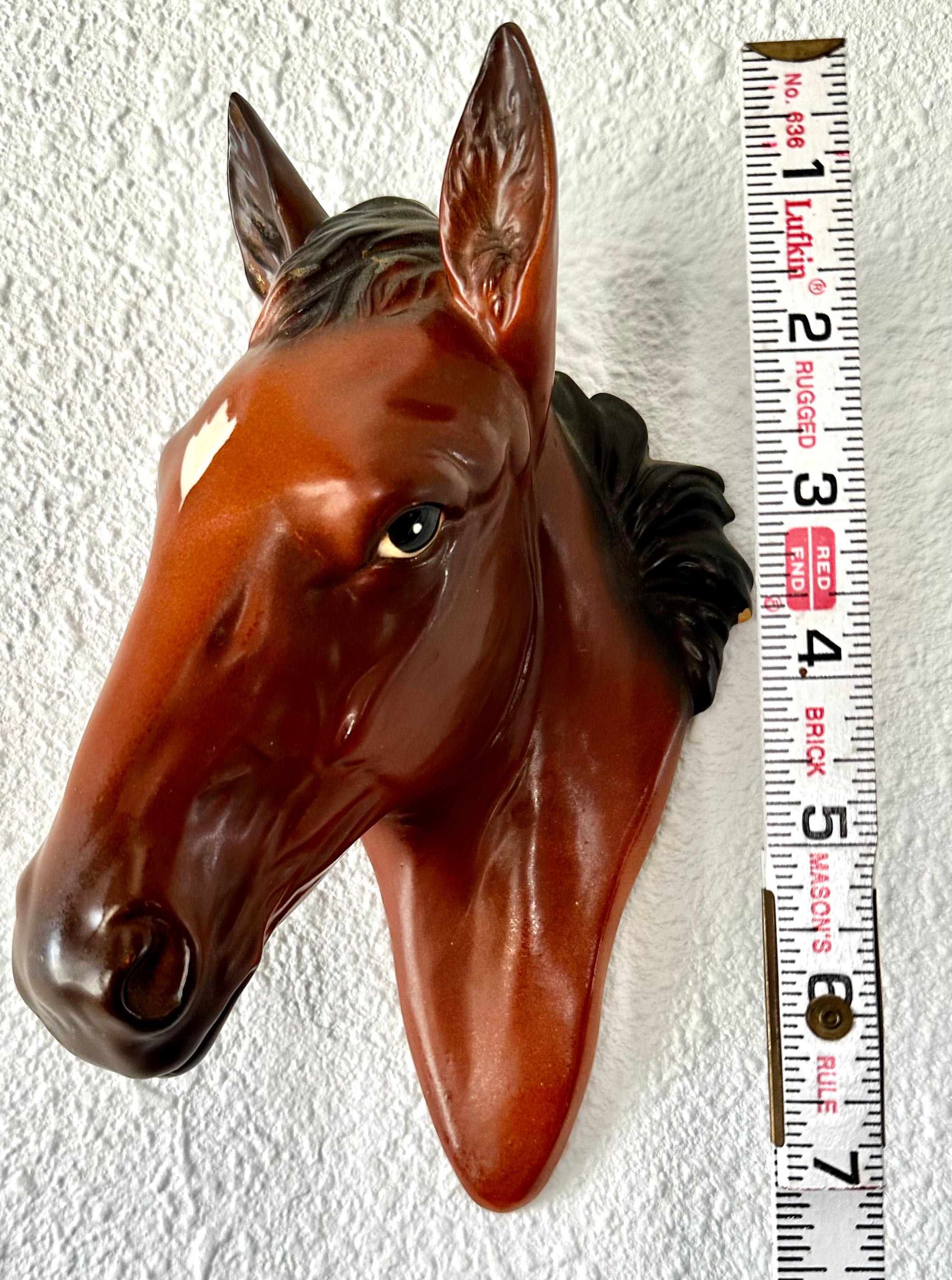 Vintage Norcrest Japan 3D Porcelain Horse Head Bust Wall