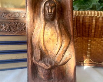 Antique Hand-Carved Wood Santos – Rustic Folk Art Sculpture
