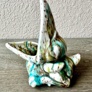 Vintage Ceramic Speckled Glaze Open Mouth Pelican Bird Catchall – Ashtray, Toothpick Holder, or Mini Planter