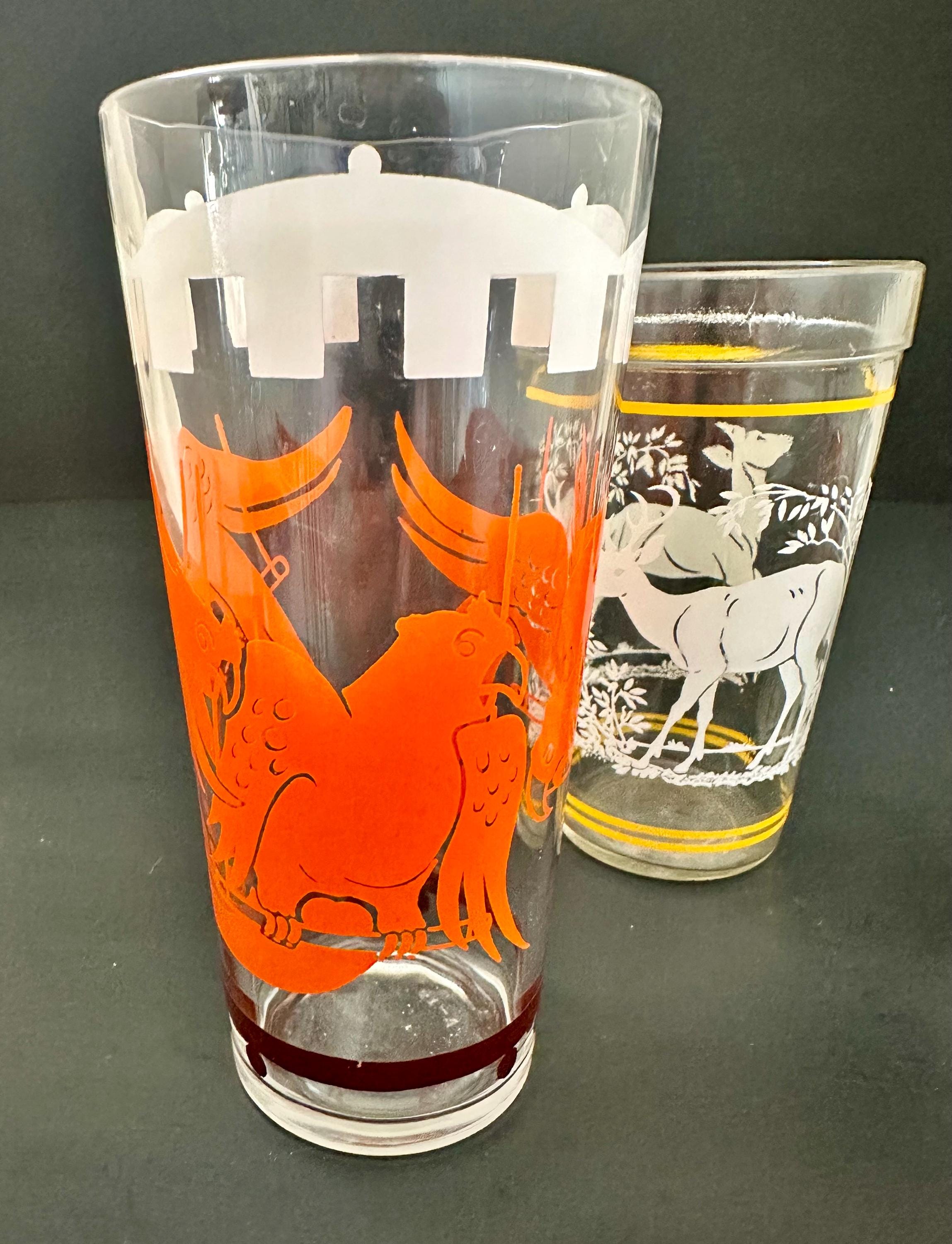 Vintage Hazel Atlas Drinking Glasses | Set of 3 | Mid-century Graphic ...