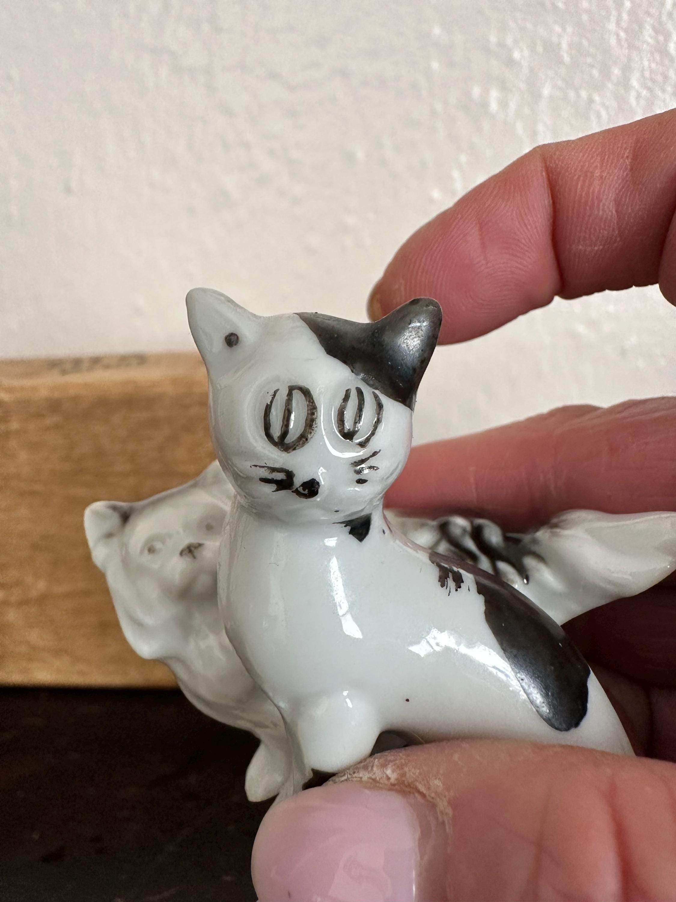 Vintage Ceramic Cat Figurines | 1950s Japan Kitten Collectibles