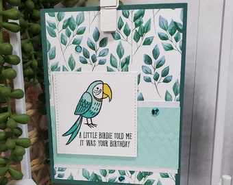 Handmade Card- Belated Birthday, Bird, Stampin Up