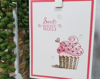 Handmade Card-Birthday Cupcake, Stampin Up