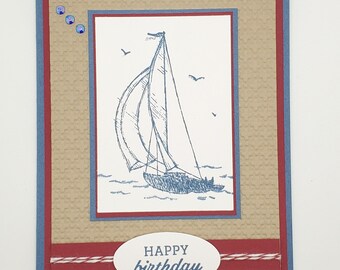 Happy Birthday Card with a Boat/Sailing Motif