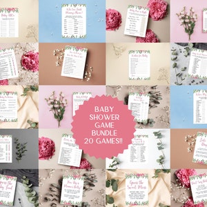 Baby Shower Game Template Bundle 20 Floral Bohemian Themed - Etsy
