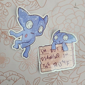 POKE Sableye Diamond in the Rough Cute Die-Cut Holographic/Non-Holographic Stickers 2pc Set