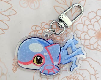 POKE Kyogre Cute Starry Holographic Acrylic Keychain 1pc