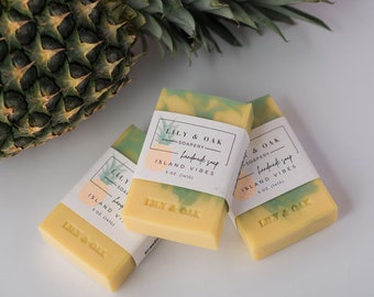 Pineapple Soap, Handmade Biodegradable Soap, Natural Soap, Gift for Her, Shea Butter Soap, Palm Free Soap, Cold Process Soap